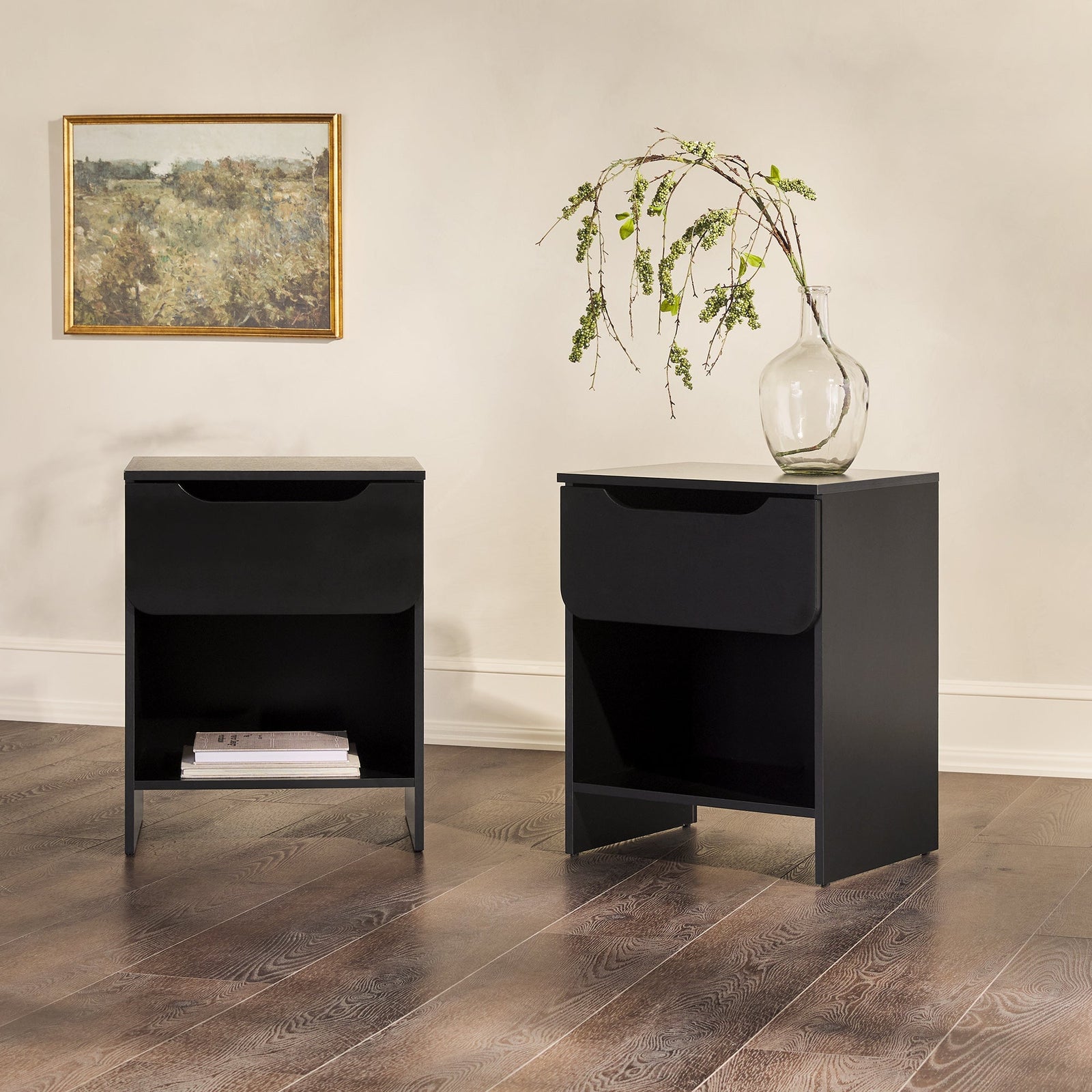 Mesita de noche moderna Domm con 1 cajón