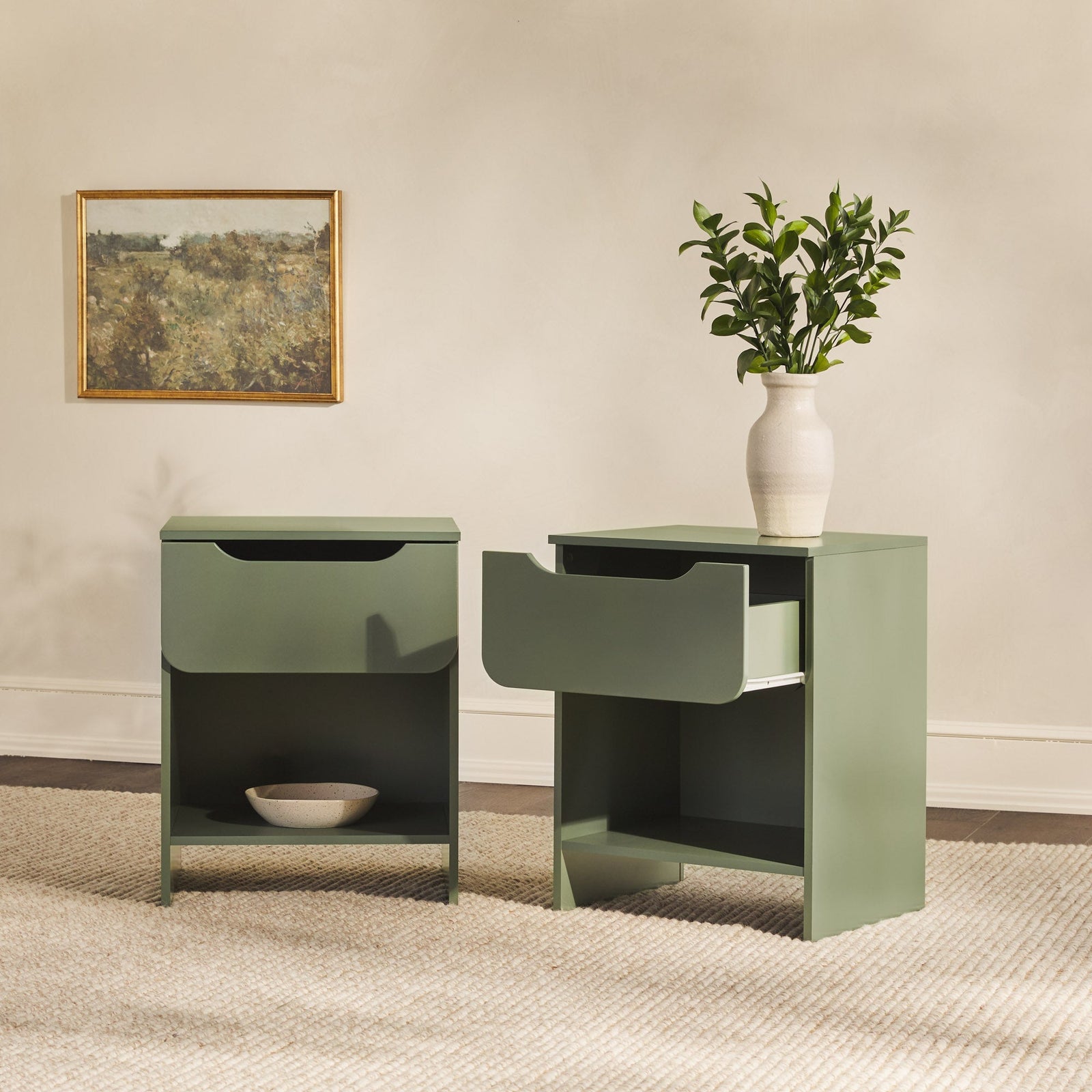 Mesita de noche moderna Domm con 1 cajón