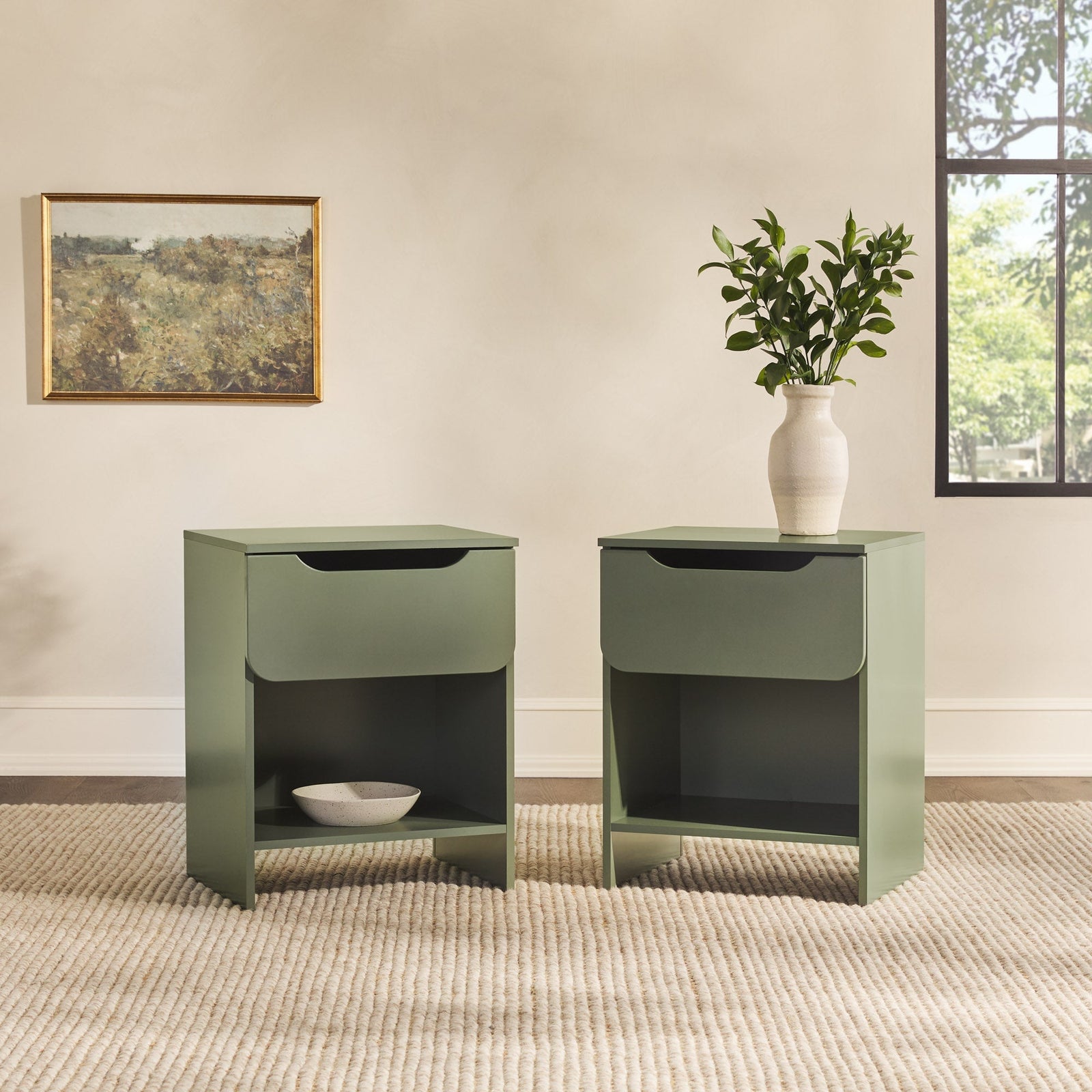 Mesita de noche moderna Domm con 1 cajón
