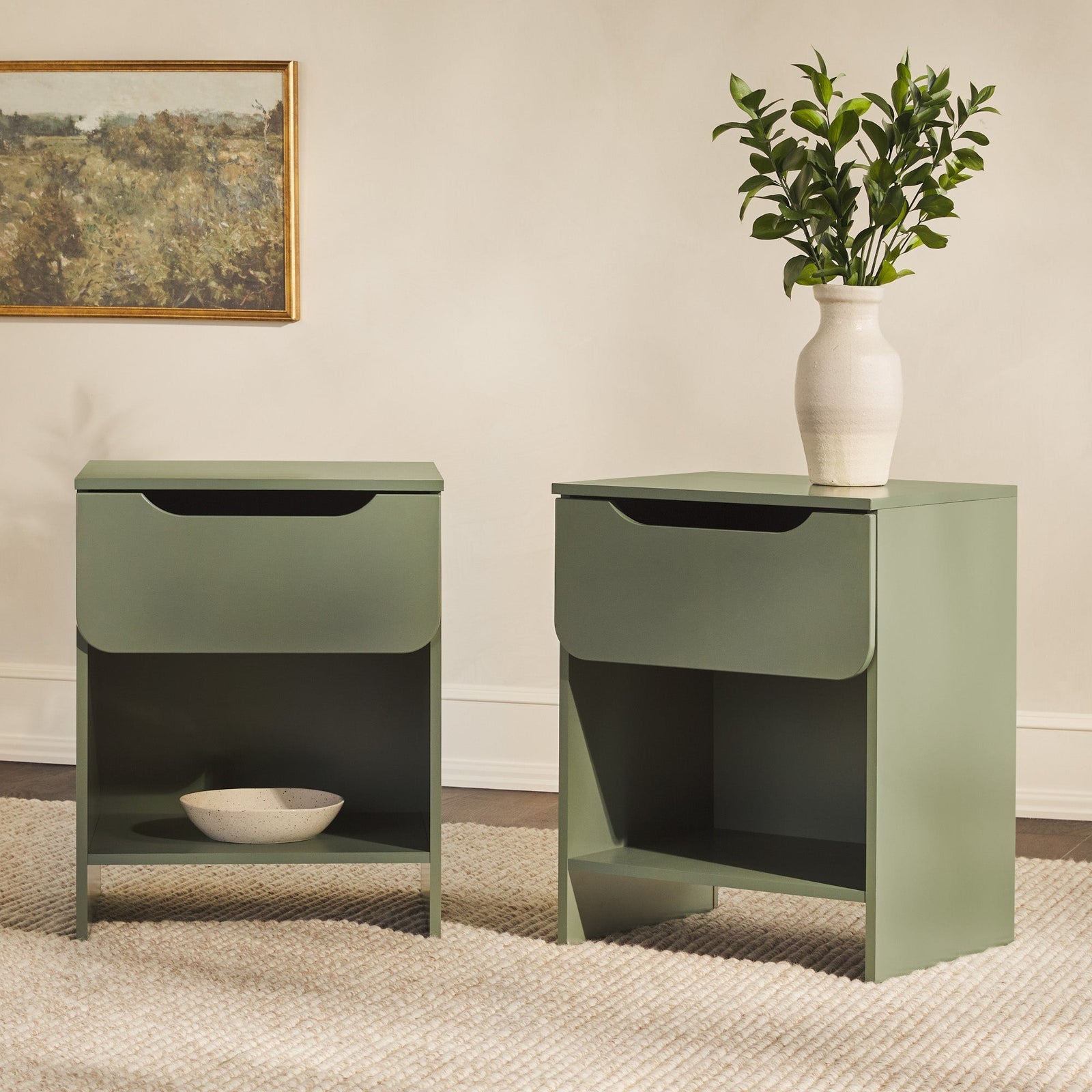 Mesita de noche moderna Domm con 1 cajón