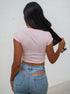 U Shape Top In Baby Pink