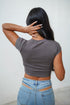 U Shape Top In Vintage Grey