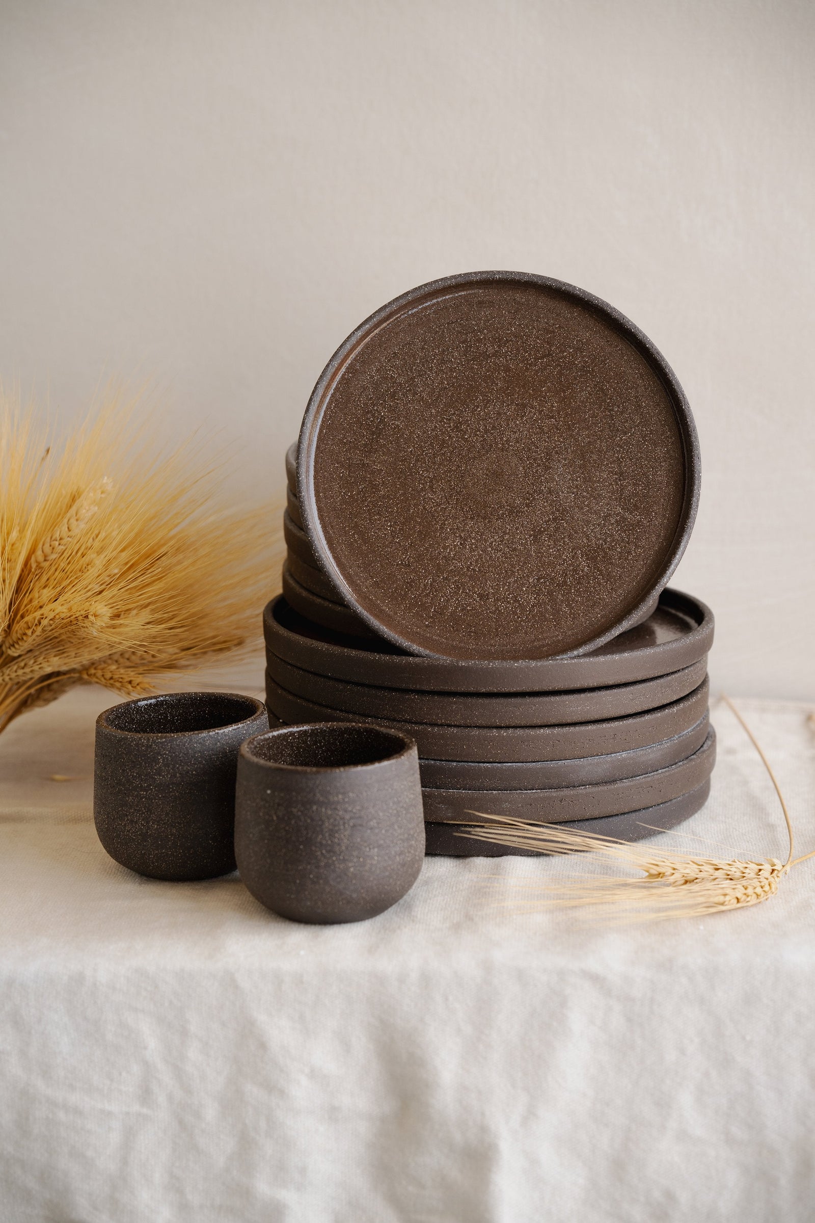 Handmade Stoneware Dinner Plates 