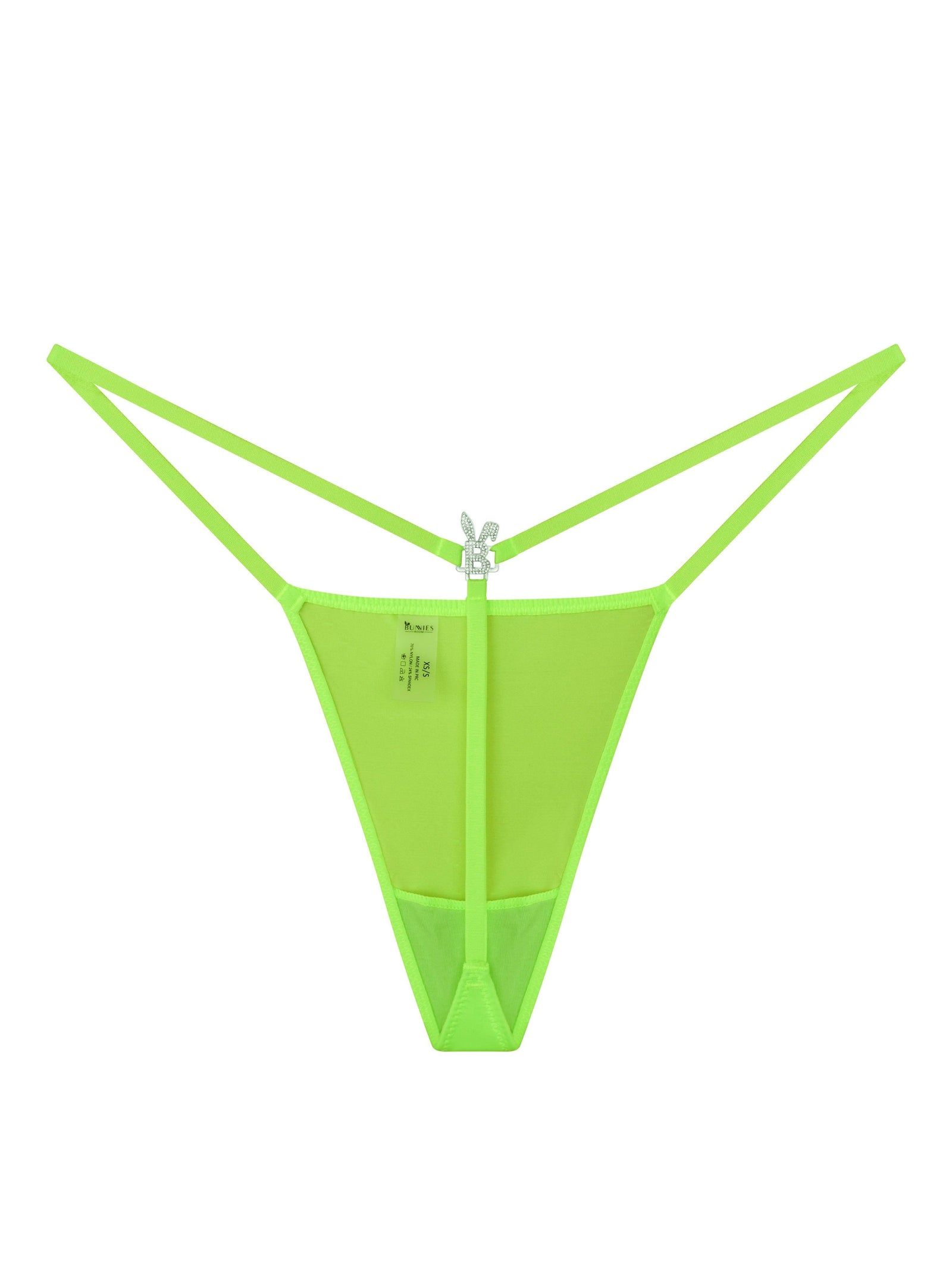 Iced Out G-String In Neon Green