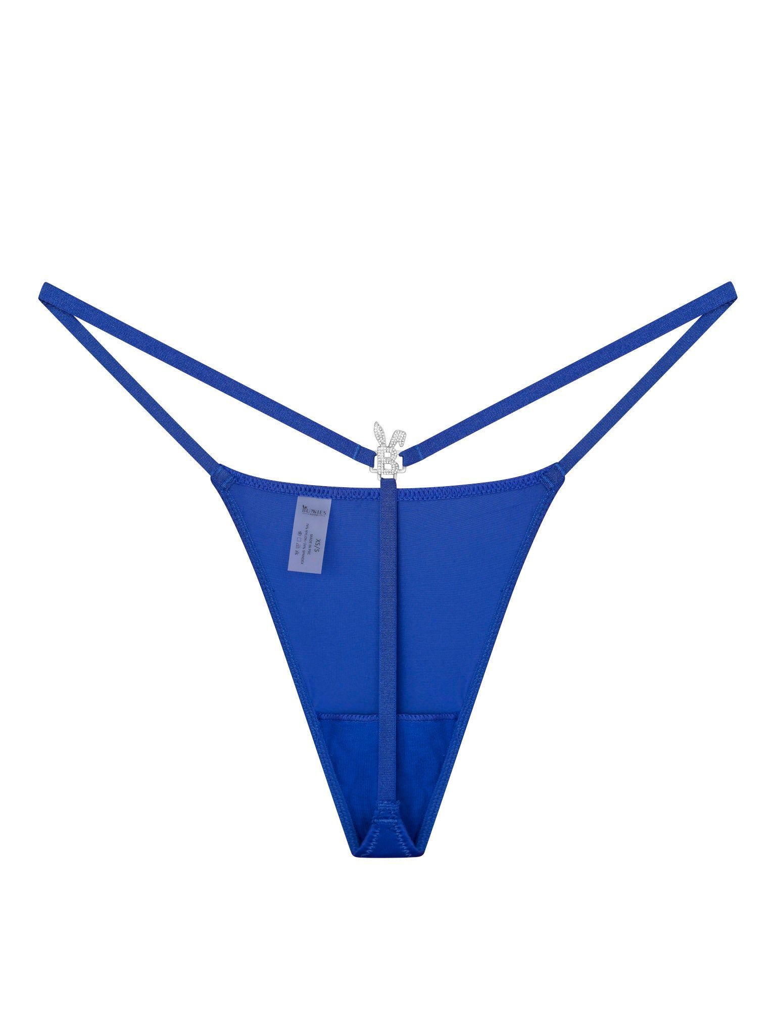 Iced Out G-String In Royal Blue