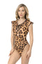 Leopard One-piece Sleeveless Swimsuit with Hood &  Lace