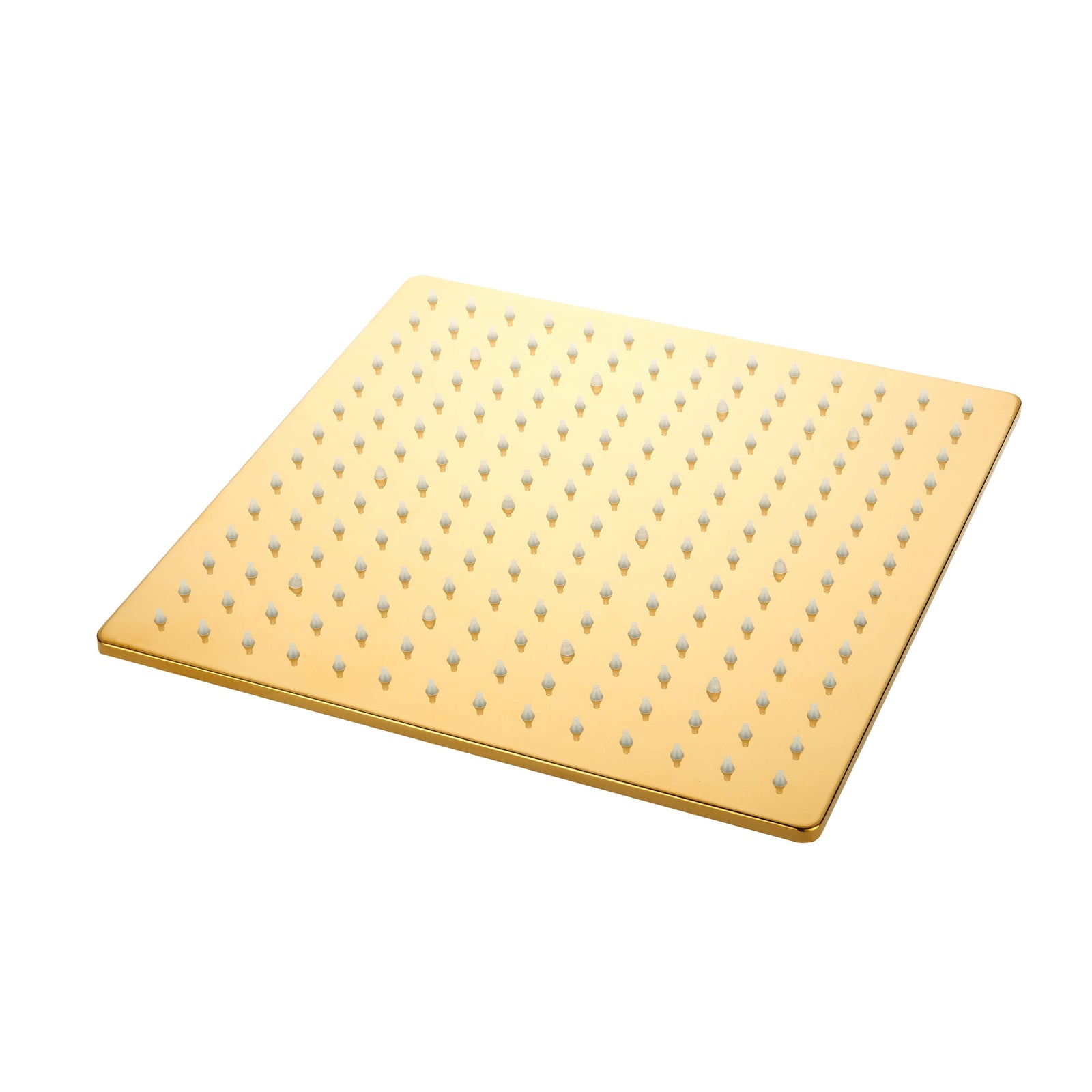 Sistema de ducha de techo de 2 vías con LED que cambia de color, de 12 o 16 pulgadas, en dorado pulido. Incluye cuerpo de válvula y moldura empotrables