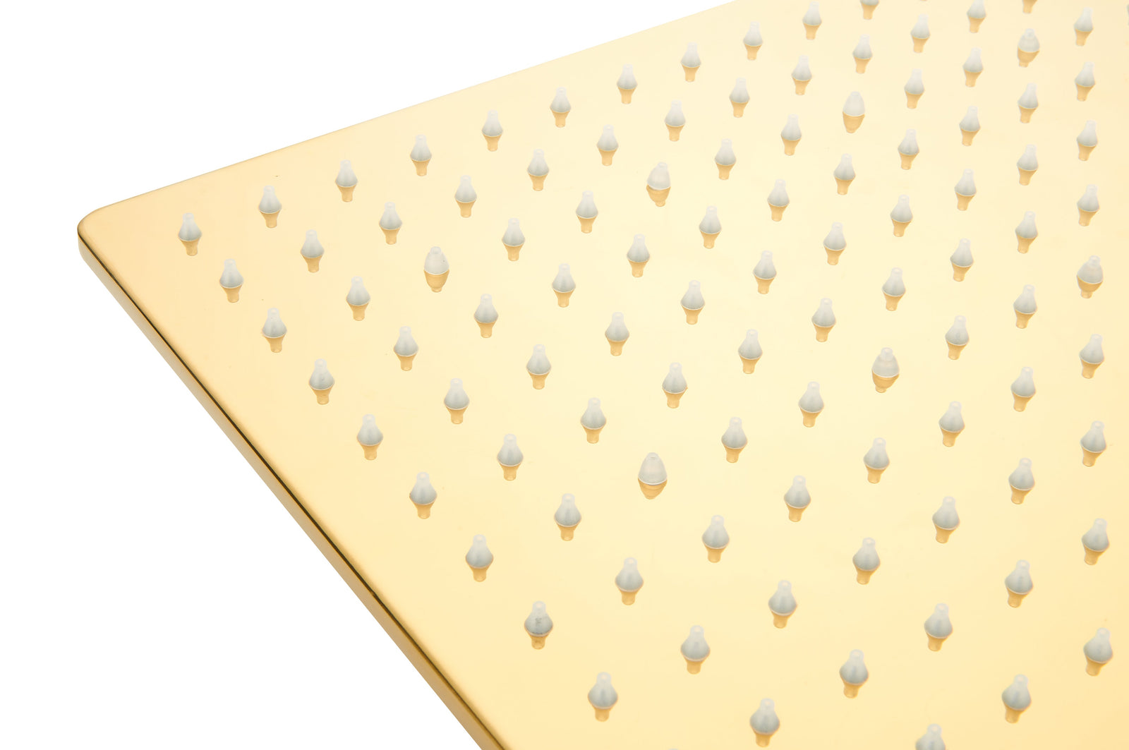 Sistema de ducha de techo de 2 vías con LED que cambia de color, de 12 o 16 pulgadas, en dorado pulido. Incluye cuerpo de válvula y moldura empotrables