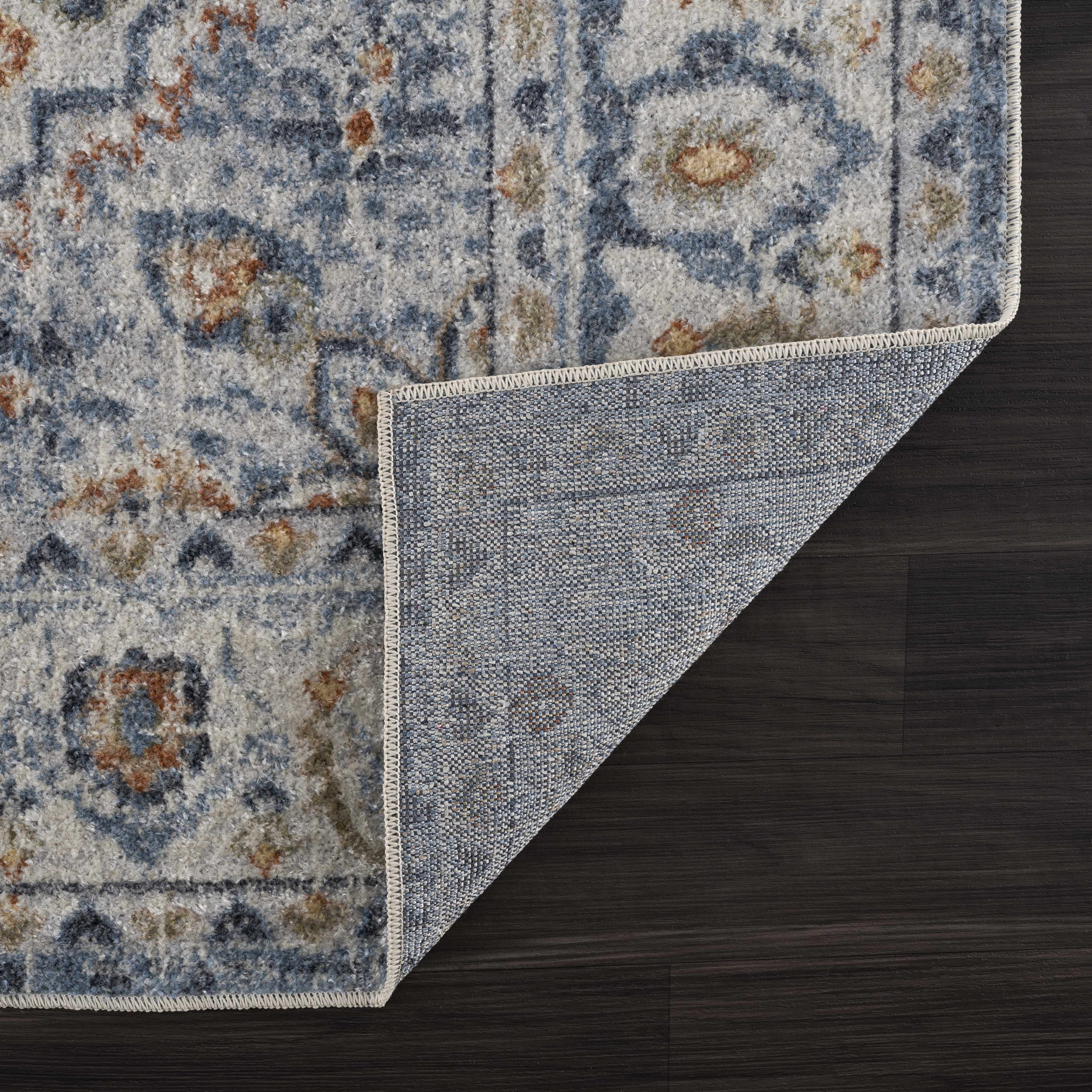 Alfombra lavable Hiti color crema azul - Liquidación