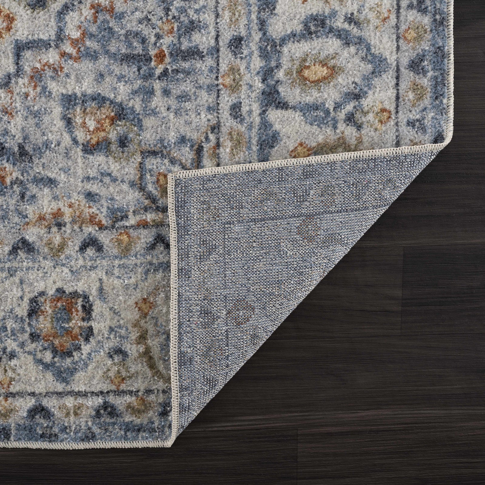 Alfombra lavable Hiti color crema azul - Liquidación
