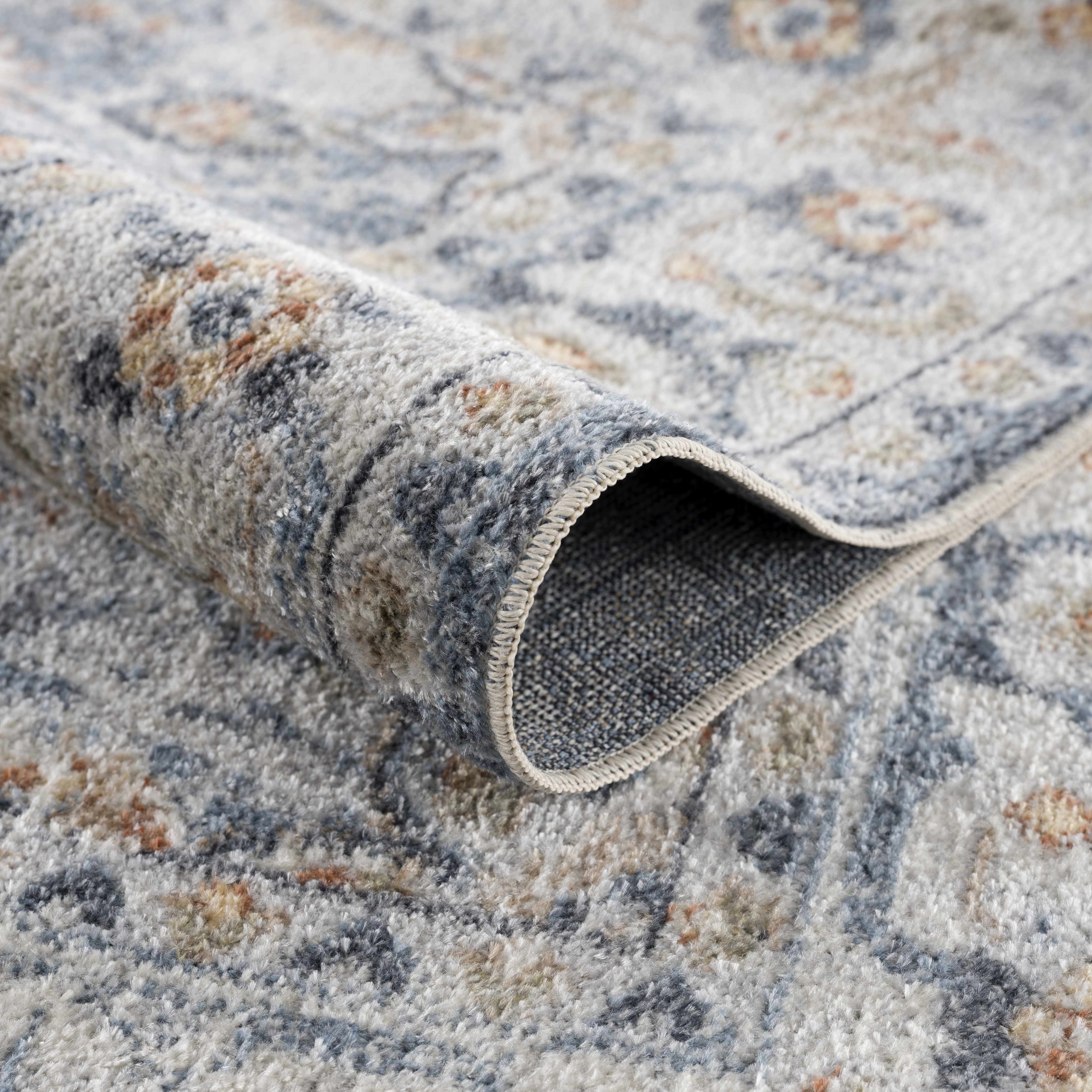 Alfombra lavable Hiti color crema azul - Liquidación