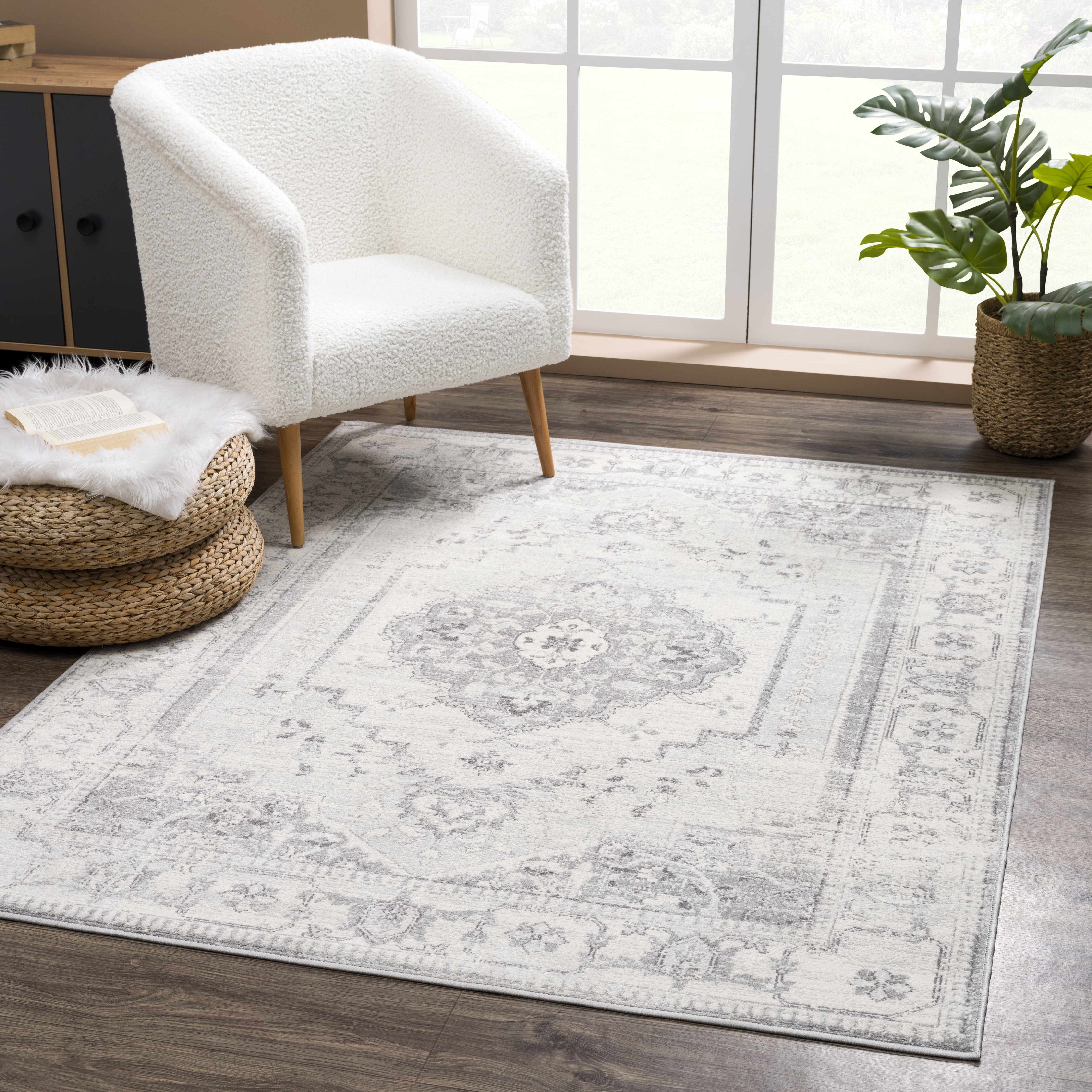 Alfombra Tigried color marfil y gris 2315 - Liquidación