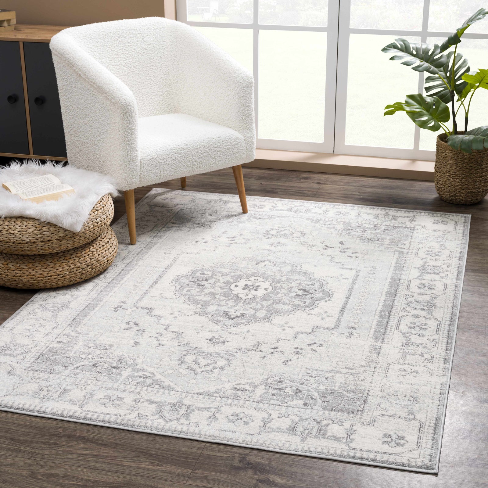 Alfombra Tigried color marfil y gris 2315 - Liquidación