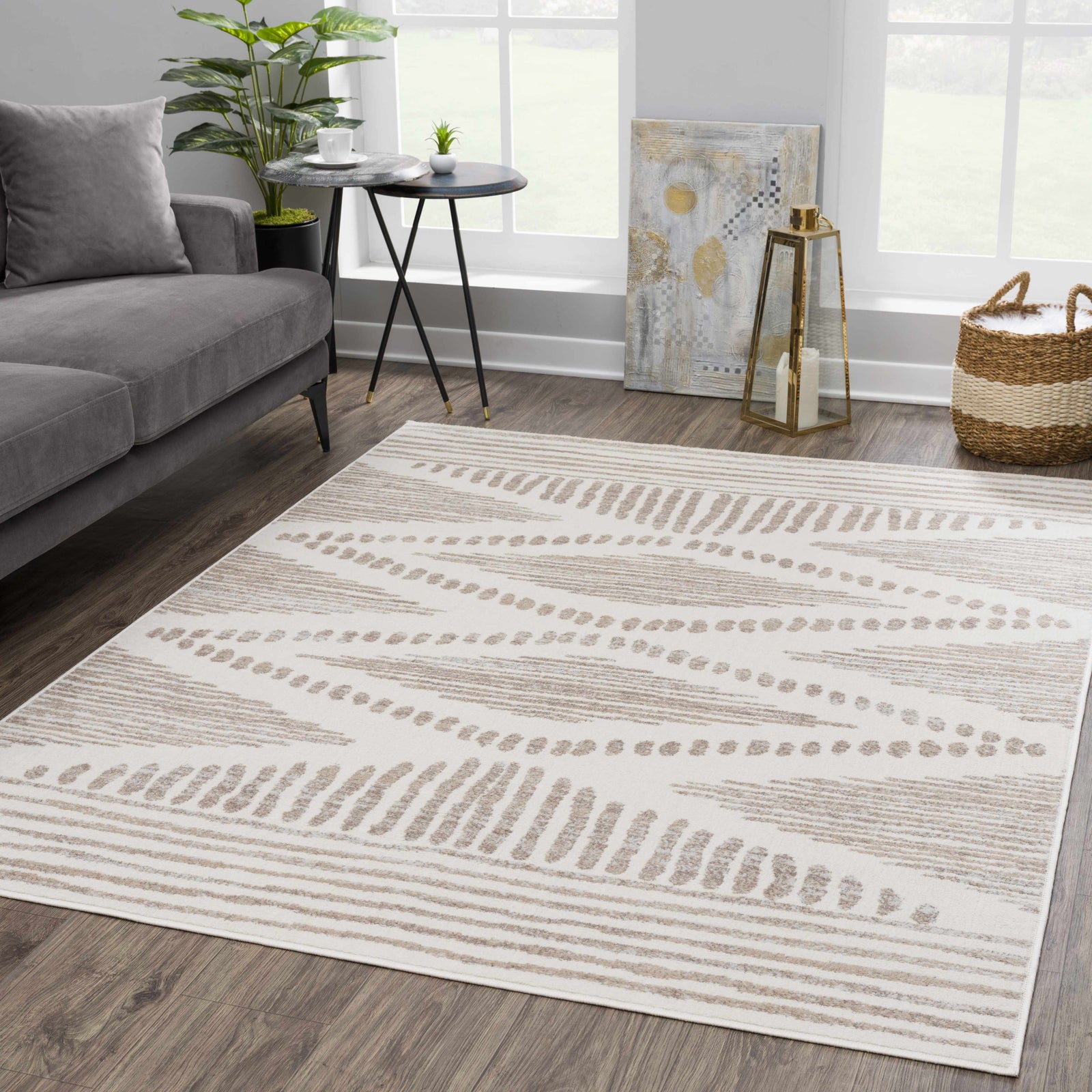 Alfombra beige Tigrisis 2328