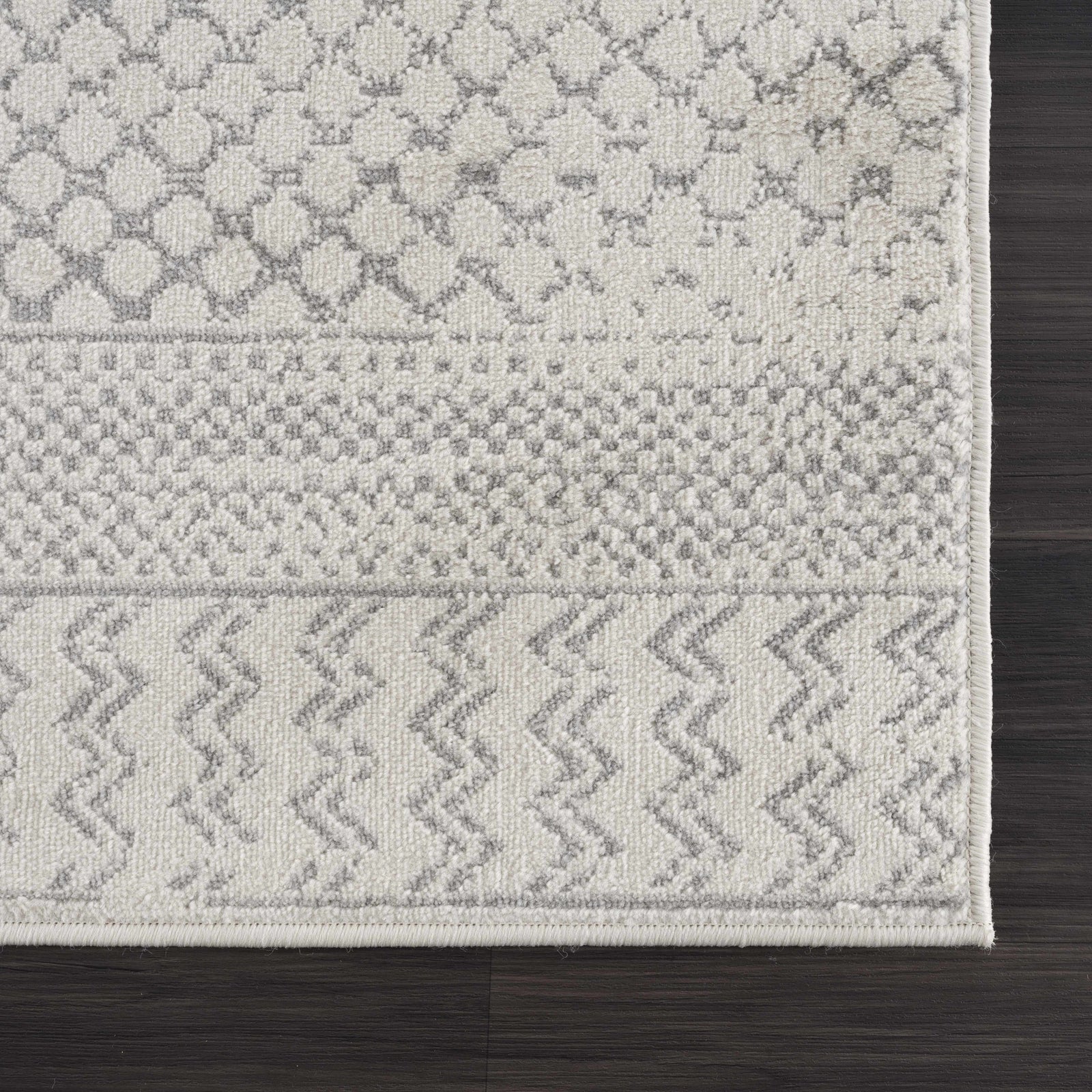 Alfombra azteca Tigri en color marfil y gris 2318 - Oferta