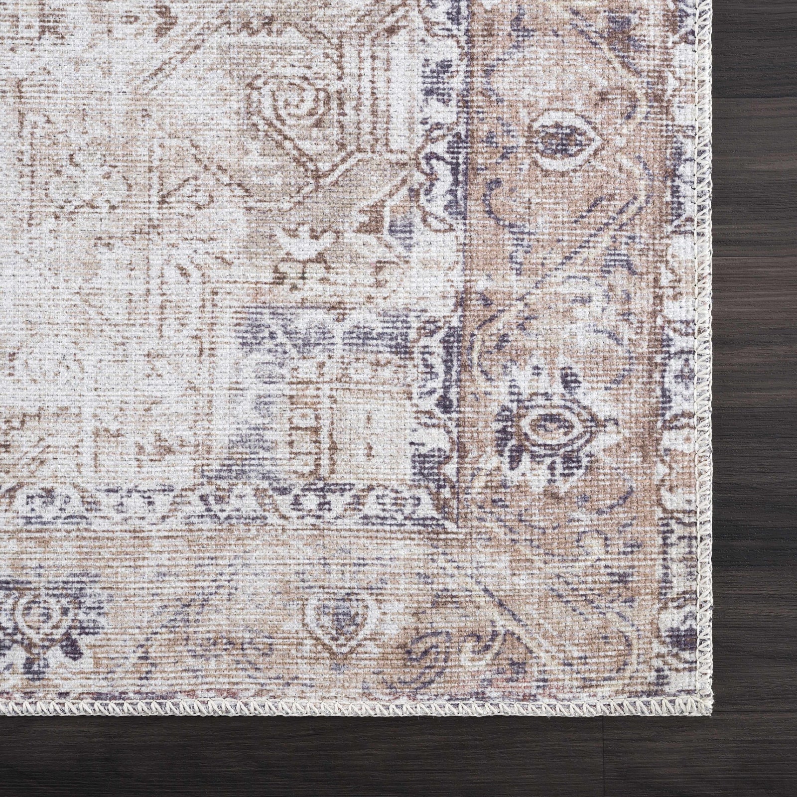 Alfombra lavable beige Rosman - Edición limitada