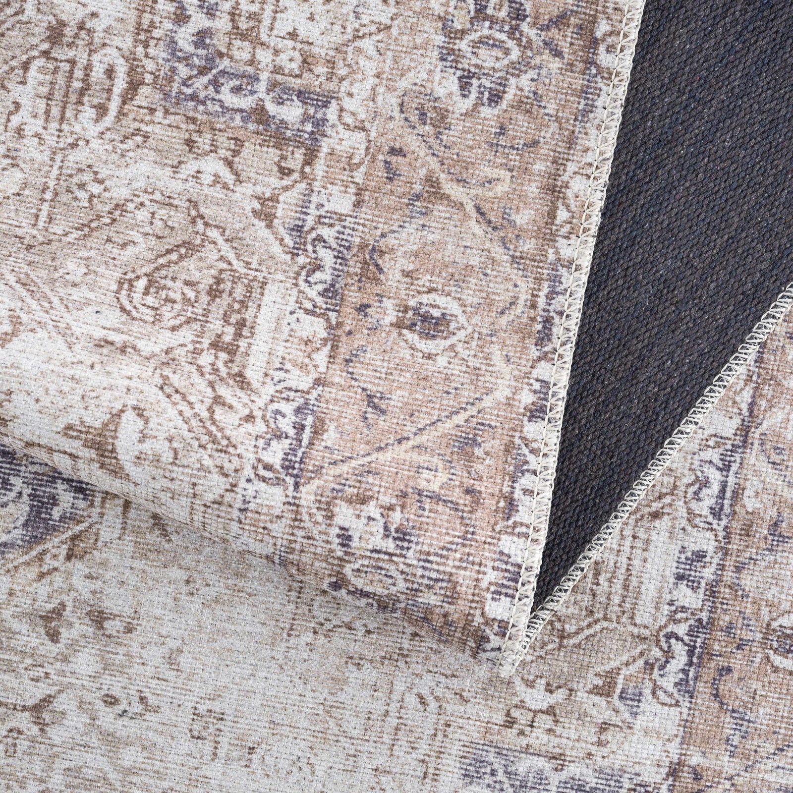 Alfombra lavable beige Rosman - Edición limitada
