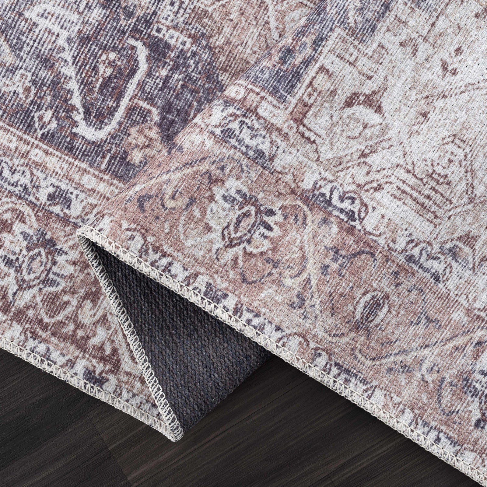 Alfombra lavable beige Rosman - Edición limitada