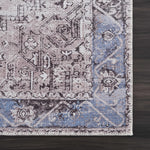 Alfombra lavable Rosman azul y beige - Promoción - Liquidación
