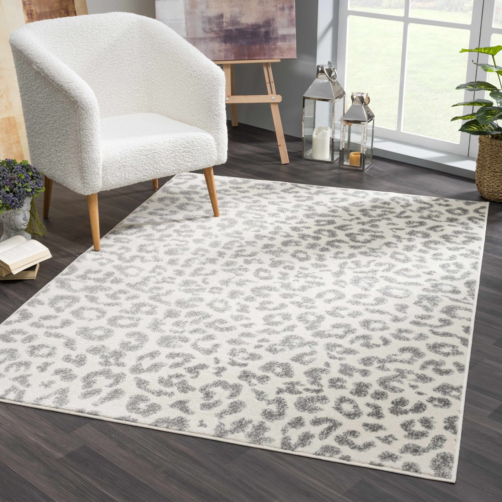Alfombra con estampado de leopardo Marash KMRSH-4612 - Oferta