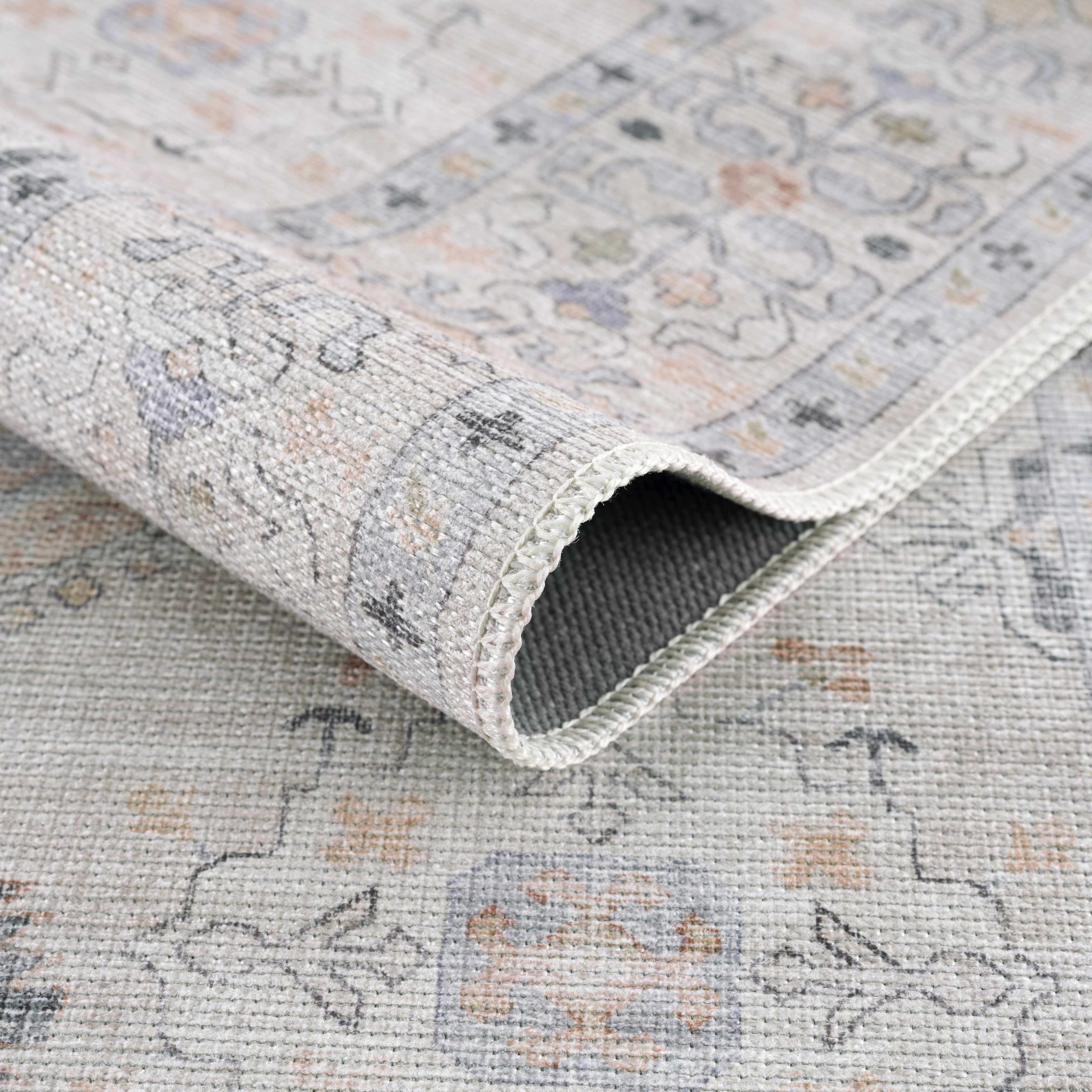 Alfombra lavable vintage Beckett beige - Liquidación