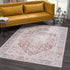 Alfombra lavable vintage Leeston en color crema óxido - Oferta