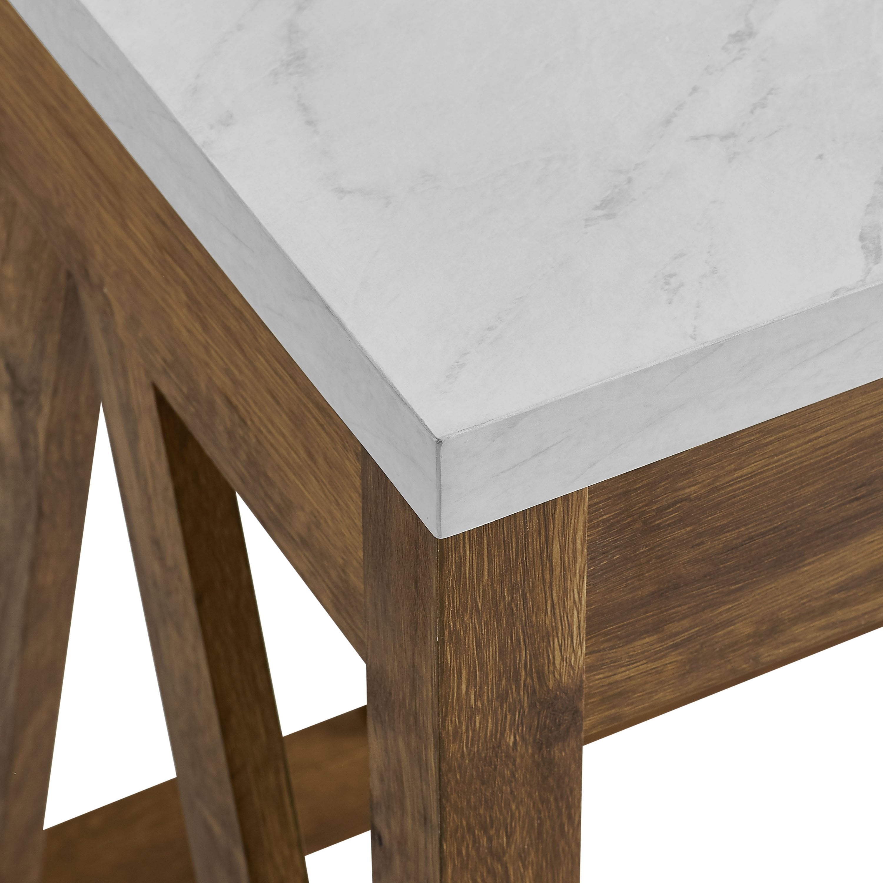 Mesa consola de escritorio rústica con estructura en forma de A