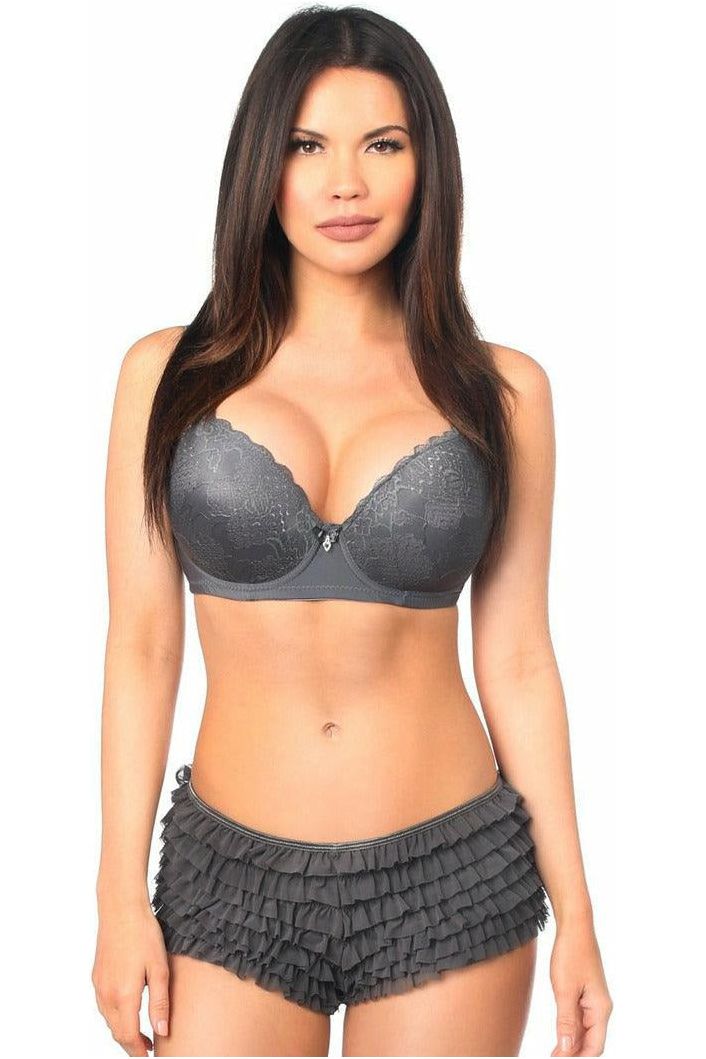 Dark Grey Ruffle Panty w/Bow
