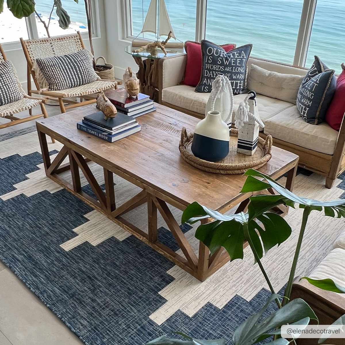 Alfombra para interior y exterior Djugun Navy