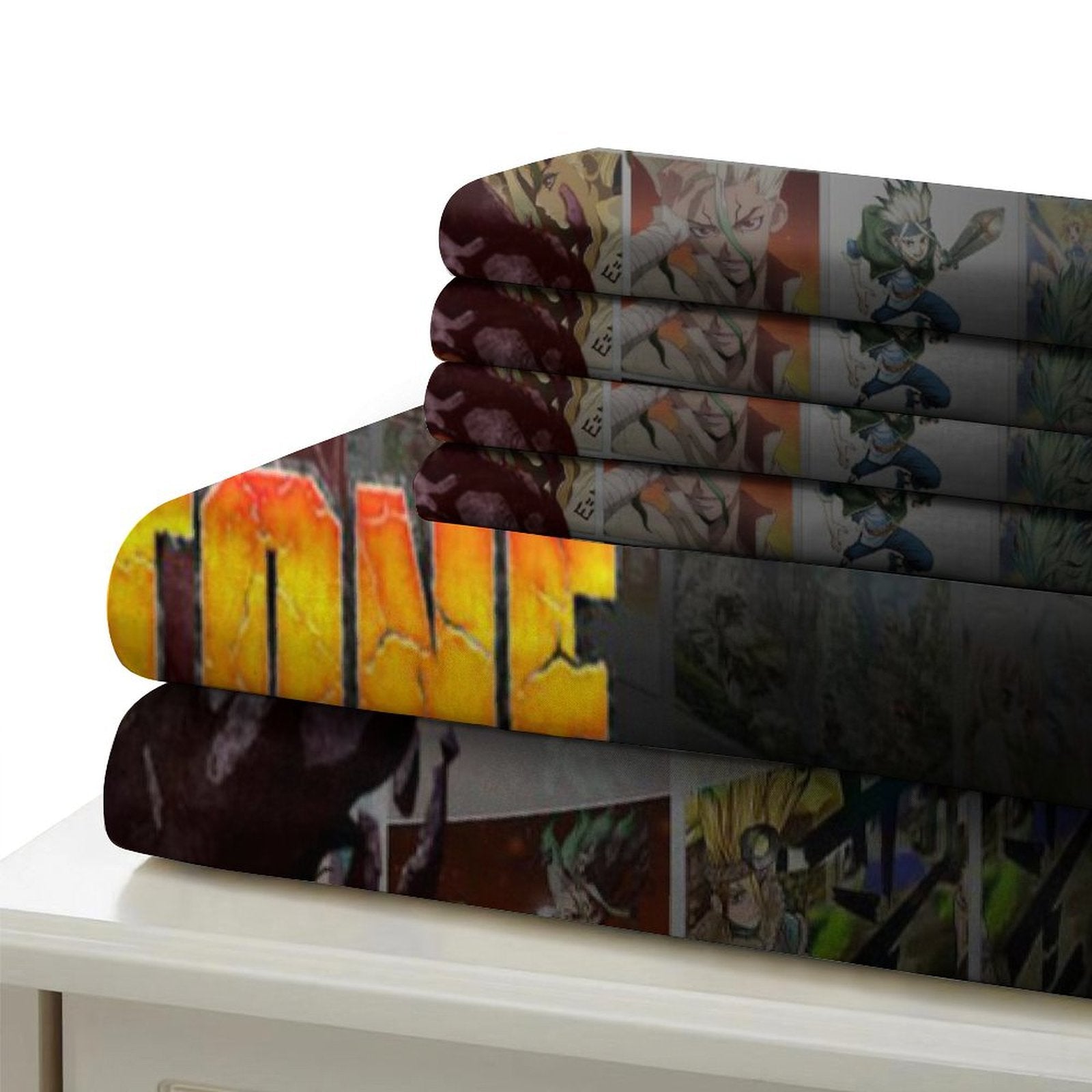 Juego de cama con funda de edredón y relleno de Dr Stone Hd Anime