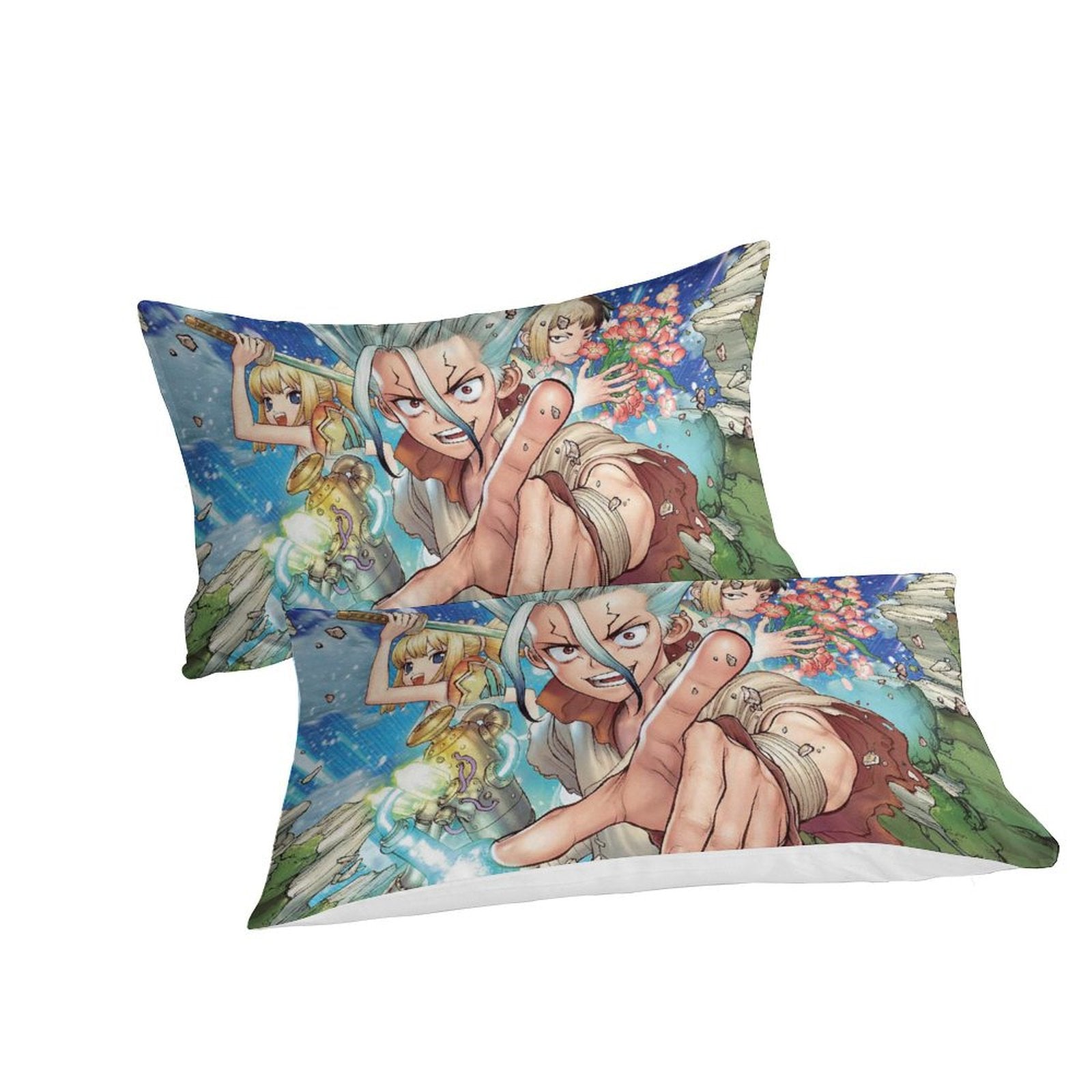 Juego de cama con funda de edredón y relleno de Dr Stone Hd Anime
