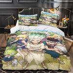 Juego de cama con funda de edredón y relleno de Dr Stone Hd Anime