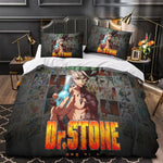 Juego de cama con funda de edredón y relleno de Dr Stone Hd Anime