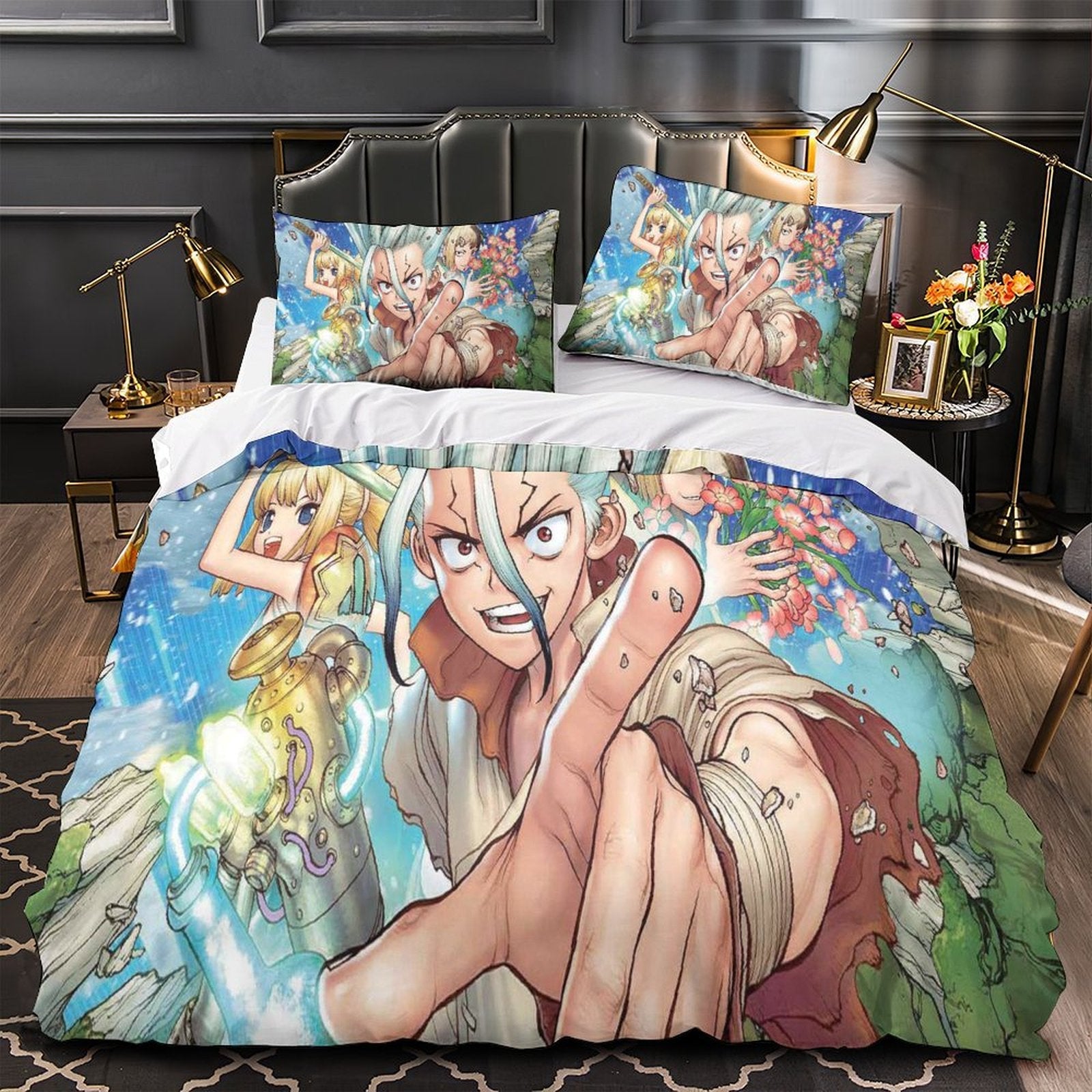 Dr Stone Hd Anime Bedding Set Duvet Cover Without Filler