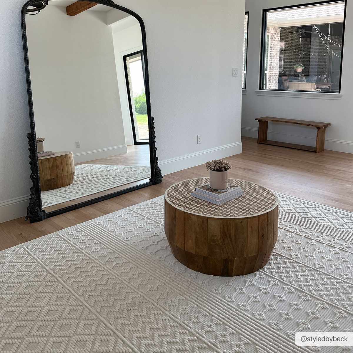 Alfombra lavable de color blanco Drago