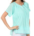 Sakkas Embroidered 100% Cotton Semi-Sheer Short Sleeve Gauzy Top / Blouse