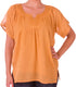 Sakkas Embroidered 100% Cotton Semi-Sheer Short Sleeve Gauzy Top / Blouse