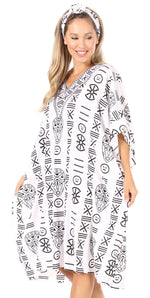 Sakkas Trina Women's Casual Loose Beach Poncho Caftan Dress Cover-up Many Print
