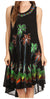 Sakkas Watercolor Palm Tree Tank Caftan Short Dress