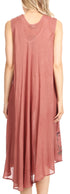 Sakkas Watercolor Palm Tree Tank Caftan Short Dress
