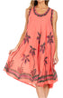 Sakkas Watercolor Palm Tree Tank Caftan Short Dress