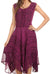 Sakkas Sundara Stonewashed Rayon Embroidered Mid Length Dress