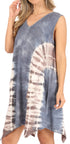 Sakkas Lunna Women's Casual Sleeveless Hi-low V-neck Knit Tie-dye Dress Cover-up