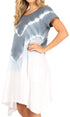 Sakkas Lilla Women's Casual Tie Dye Midi Boho Loose Short Sleeve Knit Dress Pocket