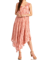 Sakkas Kara Long Draped Sleeveless Marbled Caftan Dress / Cover Up