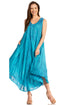 Sakkas Kara Long Draped Sleeveless Marbled Caftan Dress / Cover Up
