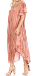 Sakkas Faye Cap Sleeved Cotton Caftan Cover Up Dress
