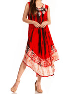 Vestido caftán largo sin mangas con bordado floral Alexis de Sakkas