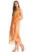 Vestido caftán largo sin mangas con bordado floral Alexis de Sakkas