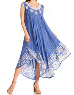 Vestido caftán largo sin mangas con bordado floral Alexis de Sakkas